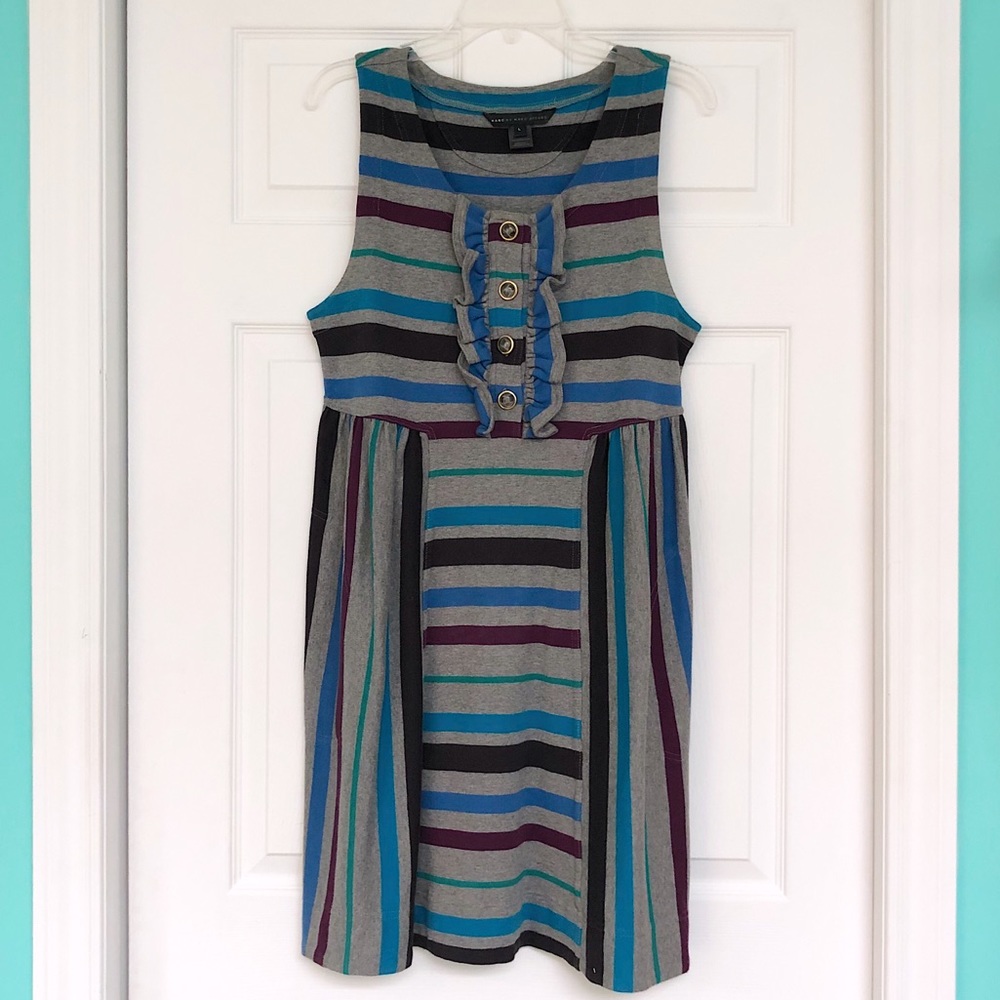 Marc by Marc Jacobs Stripe Dress with Ruffle - L